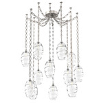 Ellisse Oval Chain Swag Chandelier - Beige Silver / Optic Clear