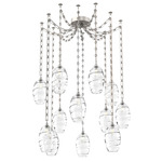 Ellisse Rectangular Chain Swag Chandelier - Beige Silver / Optic Clear