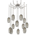 Ellisse Diamond Chain Swag Chandelier - Beige Silver / Optic Smoke