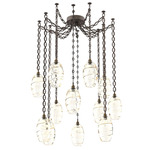 Ellisse Oval Chain Swag Chandelier - Flat Bronze / Optic Amber