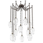 Ellisse Oval Chain Swag Chandelier - Flat Bronze / Optic Clear