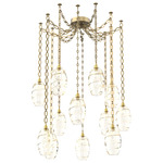 Ellisse Oval Chain Swag Chandelier - Gilded Brass / Optic Amber