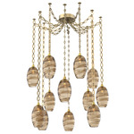 Ellisse Oval Chain Swag Chandelier - Gilded Brass / Optic Bronze