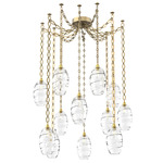 Ellisse Oval Chain Swag Chandelier - Gilded Brass / Optic Clear