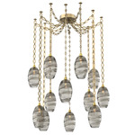 Ellisse Oval Chain Swag Chandelier - Gilded Brass / Optic Smoke