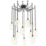 Ellisse Diamond Chain Swag Chandelier - Matte Black / Optic Amber
