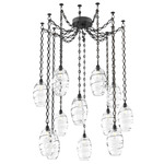 Ellisse Diamond Chain Swag Chandelier - Matte Black / Optic Clear