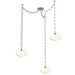 Coppa Oval Chain Swag Chandelier - Beige Silver / Optic Amber