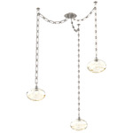 Coppa Rectangular Chain Swag Chandelier - Beige Silver / Optic Amber