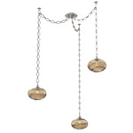 Coppa Diamond Chain Swag Chandelier - Beige Silver / Optic Bronze
