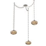 Coppa Oval Chain Swag Chandelier - Beige Silver / Optic Bronze