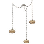 Coppa Rectangular Chain Swag Chandelier - Beige Silver / Optic Bronze