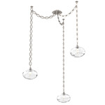 Coppa Oval Chain Swag Chandelier - Beige Silver / Optic Clear