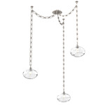 Coppa Rectangular Chain Swag Chandelier - Beige Silver / Optic Clear