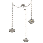 Coppa Oval Chain Swag Chandelier - Beige Silver / Optic Smoke