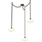 Coppa Oval Chain Swag Chandelier - Flat Bronze / Optic Amber