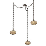 Coppa Diamond Chain Swag Chandelier - Flat Bronze / Optic Bronze