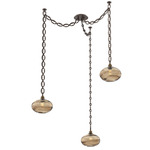 Coppa Oval Chain Swag Chandelier - Flat Bronze / Optic Bronze