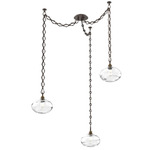 Coppa Diamond Chain Swag Chandelier - Flat Bronze / Optic Clear