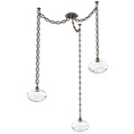 Coppa Oval Chain Swag Chandelier - Flat Bronze / Optic Clear