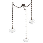Coppa Rectangular Chain Swag Chandelier - Flat Bronze / Optic Clear