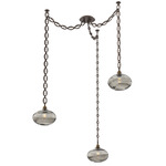 Coppa Oval Chain Swag Chandelier - Flat Bronze / Optic Smoke