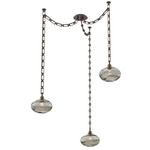Coppa Rectangular Chain Swag Chandelier - Flat Bronze / Optic Smoke