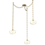 Coppa Diamond Chain Swag Chandelier - Gilded Brass / Optic Amber