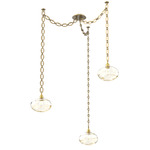 Coppa Oval Chain Swag Chandelier - Gilded Brass / Optic Amber
