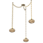 Coppa Oval Chain Swag Chandelier - Gilded Brass / Optic Bronze