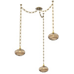 Coppa Rectangular Chain Swag Chandelier - Gilded Brass / Optic Bronze