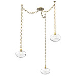 Coppa Diamond Chain Swag Chandelier - Gilded Brass / Optic Clear