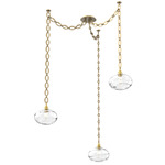 Coppa Oval Chain Swag Chandelier - Gilded Brass / Optic Clear