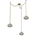 Coppa Diamond Chain Swag Chandelier - Gilded Brass / Optic Smoke