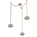 Coppa Oval Chain Swag Chandelier - Gilded Brass / Optic Smoke