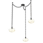 Coppa Diamond Chain Swag Chandelier - Matte Black / Optic Amber