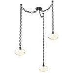 Coppa Oval Chain Swag Chandelier - Matte Black / Optic Amber