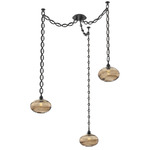 Coppa Oval Chain Swag Chandelier - Matte Black / Optic Bronze