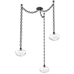 Coppa Oval Chain Swag Chandelier - Matte Black / Optic Clear