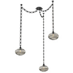 Coppa Rectangular Chain Swag Chandelier - Matte Black / Optic Smoke
