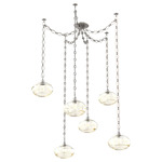 Coppa Diamond Chain Swag Chandelier - Beige Silver / Optic Amber