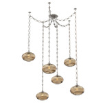 Coppa Diamond Chain Swag Chandelier - Beige Silver / Optic Bronze
