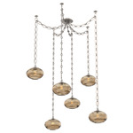 Coppa Oval Chain Swag Chandelier - Beige Silver / Optic Bronze