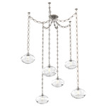 Coppa Oval Chain Swag Chandelier - Beige Silver / Optic Clear