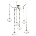 Coppa Rectangular Chain Swag Chandelier - Beige Silver / Optic Clear
