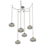 Coppa Diamond Chain Swag Chandelier - Beige Silver / Optic Smoke