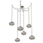 Coppa Oval Chain Swag Chandelier - Beige Silver / Optic Smoke