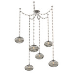 Coppa Rectangular Chain Swag Chandelier - Beige Silver / Optic Smoke