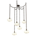 Coppa Diamond Chain Swag Chandelier - Flat Bronze / Optic Amber