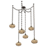 Coppa Diamond Chain Swag Chandelier - Flat Bronze / Optic Bronze